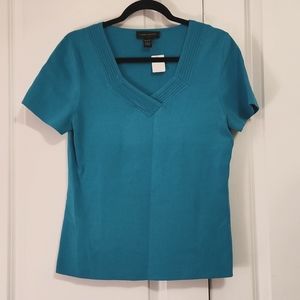 Teal knit Cable & Gauge L Top